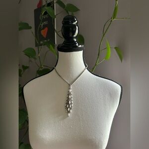 Vintage Marvella Rhinestone Necklace & Matching Clip-on Earrings.